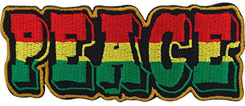 Embroidery Patch Rasta Peace Reggae Embroidered Badge Iron On/Sew On T Shirt