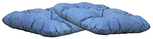 Ambientehome Sitzkissen Auflage Sitzpolster, 50 x 50 x 8 cm, 2er Set, blau/grau