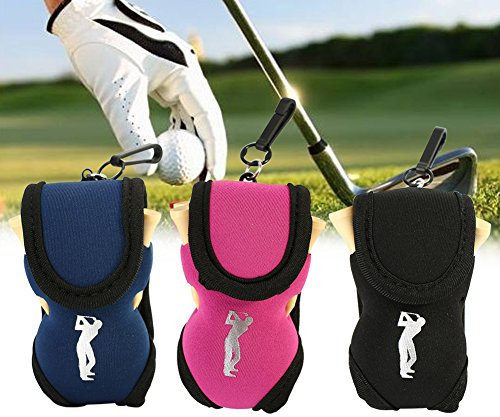 Tbest Golfballtasche, Golf-Tee-Halter Taschen, Golfball Tragetasche Gürteltasche Clip Allzwecktasche Golfer-Organizer Golfzubehör (Pink)