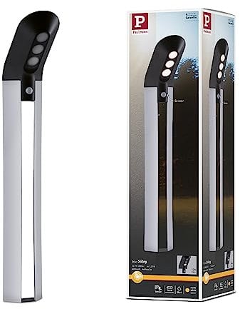 Paulmann 942.52 Outdoor Solar Pollerleuchte Soley, Anthrazit, IP44, 1,2W, 100 lm, Warmweiß, mit Bewegungsmelder