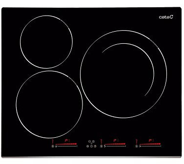 Cata | placa de Inducción | Modelo INSB 6003 BK | 3 Zonas de Cocción | 9 Niveles de Potencia Regulables + Booster | Ancho de 59cm | Color Negro