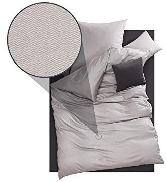 Doris Meyer Interlock-Jersey Bettwäsche Kalli kiesel Bettbezug einzeln 155x220 cm