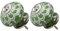 sourcing map 2pcs Ceramic Knobs Vintage Knob Drawers Round Pull Handle Furniture Cupboard Wardrobe Dresser Door Decorative, Green
