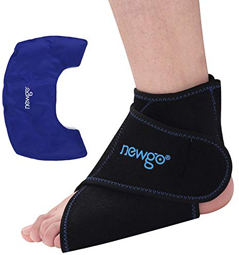 NEWGO Ankle Ice Pack Wrap Reusable Hot Cold Compress Foot Ice Pack for Plantar Fasciitis, Ankle Swelling, Swollen Feet, Ankle Sprain, Post-Surgery Recovery
