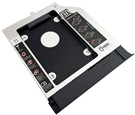 2ème Disque Dur HDD SSD SATA Optique Baie Cadre Caddy pour Lenovo IdeaPad V110-15isk V110-15ikb avec façade et Support en métal