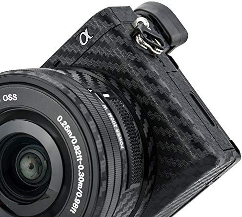KIWIFOTOS Anti-scratch Protection Sticker for Sony Alpha A6500 Camera + 16-50mm Lens Non-slip Carbon Fiber Pattern Cover Film