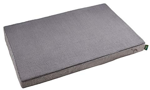 HUNTER TIRANO Orthopädische/Ergonomische Hundematte mit Memoryschaum-Matte, Liegefläche mit wärmenden Plüschbesatz, Kann eine gelenk- und rückenschonende Haltung unterstützen, Farbe: grau, Größe: L