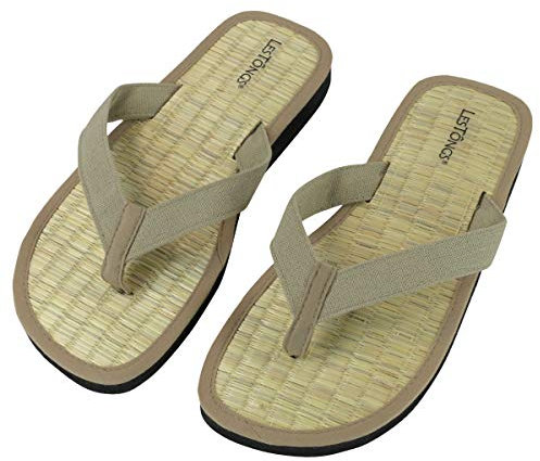 Japanwelt Les Tongs Zimtlatschen Y-Basic Beige - gesunde Zimtsandalen mit Zimtsohlen aus Vietnam - Unisex Größe 45/46 EU