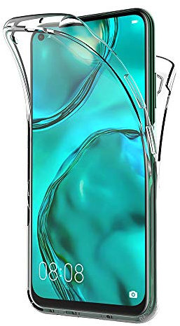 AICEK Hülle Compatible Huawei P40 Lite/Nova 6 SE/Nova 7i 360°Full Body Transparent Silikon Schutzhülle für Huawei Nova 6 SE Case Durchsichtige TPU Bumper Nova 7i Handyhülle (6,4 Zoll)