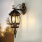 Licht-Erlebnisse Außenlampe Wand, Schwarz-Gold Antik, H:54 cm, IP23, E27, Aussenleuchten Hauswand, Hoflampe außen, Lampe Terrasse Außen, Aussenwandleuchte