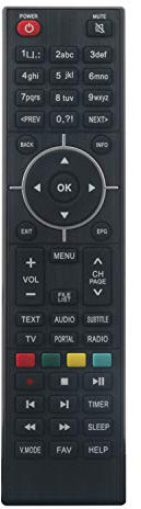 VINABTY Télécommande de Remplacement pour Zgemma Single Tuner 4k staellite Receiver H5 H2S HS H2H H52TC H4 H7 HS H2S H2H H4 H5 H7 H7C H52TC HS /H2S /H2H /H5 /H5.2S Zgemma H9s H9.2s H9.2H H9 Remote