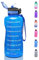 MYFOREST Bouteille d'eau motivante de 2,2 litres avec paille et couvercle à rabat anti-fuite, bouteille d'eau de 2200 ml sans BPA avec marqueur de temps, bouteille d'eau quotidienne pour la course