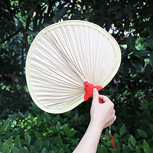 LUMoony 1Pcs handgefertigte Lüfter Palm Leaf Handventilatoren Tragbare Sommerventilatoren Palm Leaf Ventilatoren Bambus Handheld Rattan Dekoration Natürliche Raffia Handventilatoren