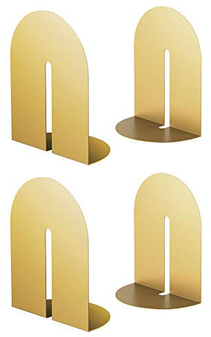 Ondeam Runway Bookends für Bücher,2 Paar Metall Bogen Mode Einfachheit Buch Halter für Büro Regale Home Küche Erwachsene