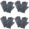 Fingerlose Handschuhe 4 Paare Winter Gestrickte Thermo Handschuhe (Grau)