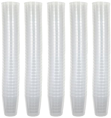 MIJOMA Bicchieri da liquore infrangibili in plastica, resistenti bicchierini per shot. Jello Shot, dessert, feste, matrimoni, compleanni, lavabili in lavastoviglie, riutilizzabili, 29 ml (trasparente,