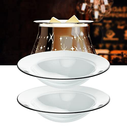 Electric Oil Burner Wax Melt Burner 3D Firework Star Effect Starburst Glass Oil Warmer Candle Melter Fragrance Aroma Warmer for Bedroom Living Room Gifts (2Pcs Oil Burner Glass Dish)