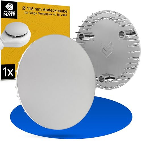 Tapa para desagüe de Ducha, Ø 115 mm, Compatible con Juego de desagüe Viega Tempoplex a Partir del año de fabricación 2006, Adecuado para Modelo 6964.0, para Agujero de desagüe Ø 90 mm