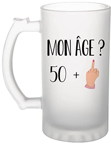 Planetee Chope de bière 51 ans Humour| Idée Tasse Cadeau Femme Famille Anniversaire Noël Pinte cervoise