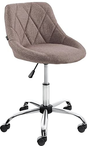 CLP Arbeitshocker Lazio I Kunstleder Oder Stoff I Höhenverstellbarer Arbeitsstuhl I Rollbar | Farbe Taupe Material Stoff