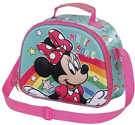 Disney Minnie Mouse Colors-Bolsa Portamerienda 3D, Azul, 25.5 x 20 cm