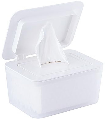 JTBDWOSK Feuchttücher Box für unterwegs, Baby Feuchttücher Box, Feuchttücher Box Servietten Aufbewahrungsbox, Feuchte Toilettenpapierbox,Weiß