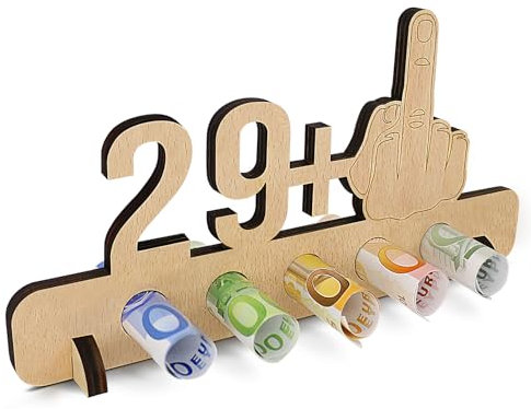 Sugeru Ausgefallenes Geldgeschenke 30. Geburtstag - 29 + 1 | Witzige Lustige Geldgeschenke Schild | Gästebuch Geschenk | Holz Deco für Jubiläum Freunde/Familie/Mann/Frauen Kreatives(30)