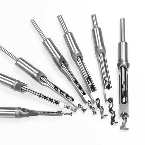 COZHYESS 4 Stücke Platz Loch Bohrer Stemmen Bohrer, Vierkant-Lochbohrer-Set, für DIY-Holzbearbeitung, Lochöffnung, Bohrwerkzeuge (6,4mm / 8mm / 9,5mm / 12,7mm)