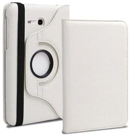 Funda de piel con rotación de 360º para Samsung Galaxy Tab 3 Lite de 7.0 pulgadas SM-T110, color blanco