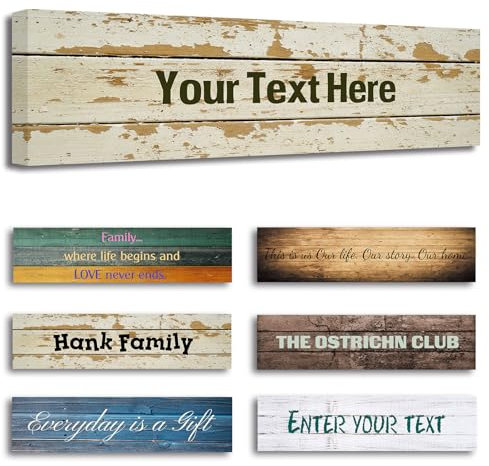 ZXHYWYM Benutzerdefinierte Familienschild Bilder 40 x 10 cm personalisiertes Zitatschild Leinwanddrucke Text auf Holzhintergrund Heimdekoration gerahmt (40.00 x 10.00 cms)