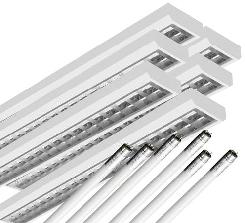 ELG Leuchten 6x LED Rasteranbauleuchte 150cm 1-flammig inkl. 6x 17,7 Watt 3100lm (6500K) (Tageslicht) 175 lm/W Daylight Büroleuchte optional Pendelleuchte