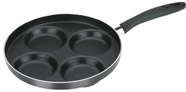 Avilia Padella Antiaderente con 4 Stampi per Pancake, Uova, Hamburger - Rivestimento Senza PFOA, Compatibile con Piano a Gas, Elettrico, Ceramico, Facile da Pulire, Ideale per Cucina Salutare, 24cm