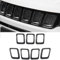 Inserto Griglia Anteriore, 7Pcs Inserto Striscia Griglia Radiatore Modanatura Decorativa Anelli Paraurti Anteriore Neri Inserto Griglia Rivestimento Compatibile Con Jeep Compass MP 2017-2020