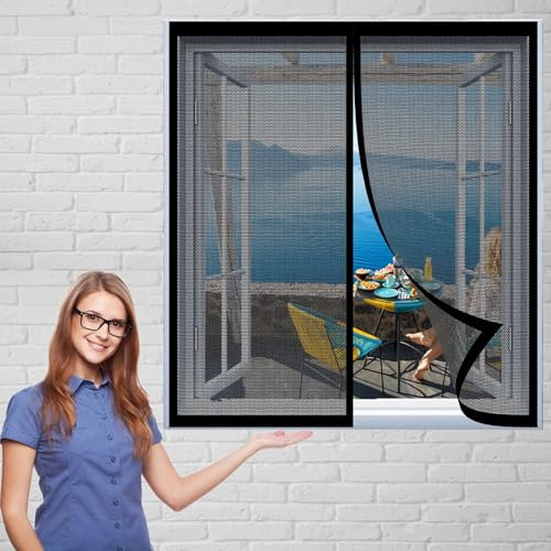 Zanzariera Finestra 70 x 100 cm Easy to Install Senza Fori Zanzariera Finestra Magnetica Mantiene Traspirante per Tutte Le Taglie Finestra O Porte, Nero