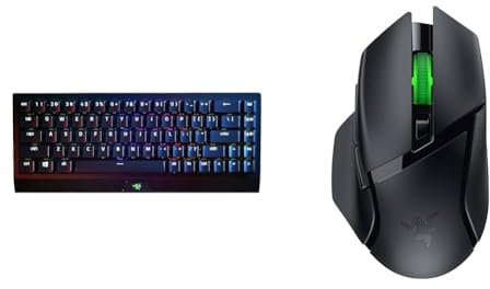 Razer BlackWidow V3 Mini HyperSpeed (Yellow Switch) & Basilisk V3 X HyperSpeed - Anpassbare kabellose Gaming-Maus