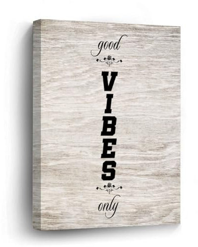 DreamAutumn Good Vibes Only Leinwandbild mit Spruch, 20,3 x 25,4 cm, gedruckte Bilder, Kunstwerk, Poster, Gemälde, Dekoration für Wohnzimmer, Schlafzimmer, Büro, Kaffee, Club, neues Zuhause,