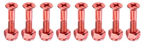 PATIKIL Skateboard Montage-Hardware 1, 8 Stücke Karbonstahl Skateboard Schrauben Bolzen & Muttern Flachkopf für Cruiser, Orange