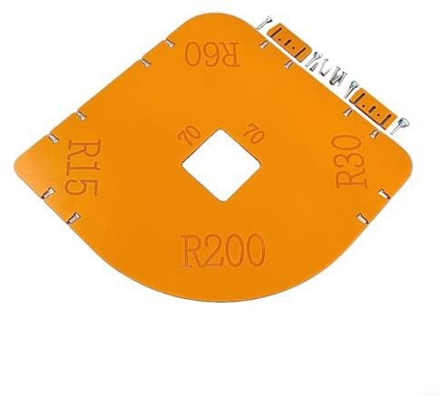Gabarit de toupie - Gabarit de plan de travail - Gabarit de défonceuse à rayon rapide pour le travail du bois, Routing Coins arrondis R15, R30, R60, pour R100, R200 (A)
