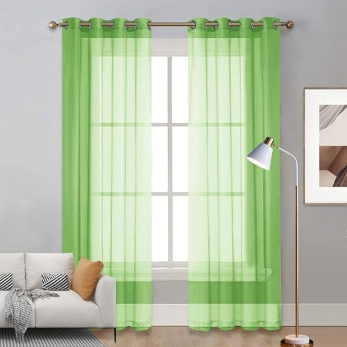 LIUNADM Verdunklungsvorhänge 225 x 255 cm Wärmeisolierend, Ösenvorhang Himmelbett Vorhänge Baby Querbehang für Küche Büros Wohnzimmer Schlafzimmer, Grün