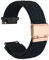 WOCCI 20mm Intrecciato Nylon Cinturino per Orologio da Uomo e da Donna, Regolabile Fibbia Oro Rosa (Nero)
