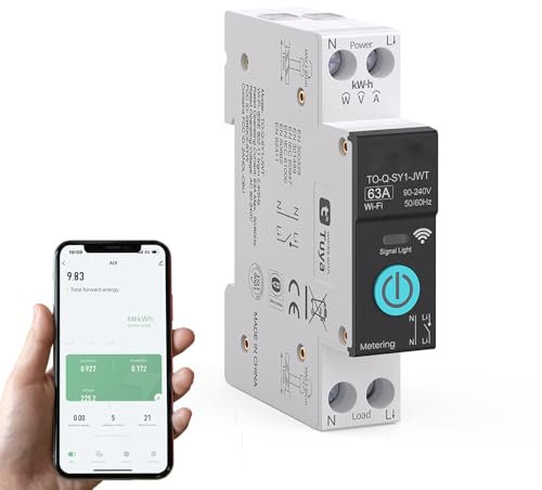 Weinsamkeit Interruttore Collegato, Telecomando APP Smart Life 16A, Interruttore WiFi con Mmisurazione, Controllo Vocale e Registrazione del Tempo, Interruttore WiFi Wireless per Smart Home