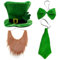 St. Patrick's Zylinderhut aus Samt mit Kleeblatt, Grün