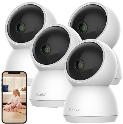 7links WLAN Überwachungskamera: 4er-Set WLAN-Überwachungskameras mit nativem 4K UHD, IR-LEDs, Pan/Tilt (Netzwerk Kamera, mit Sirene, PC)