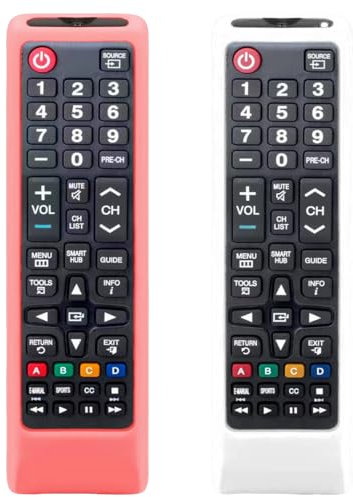 Cover di ricambio per telecomando Samsung TV, universale, in silicone, con cordino, si illumina al buio, confezione da 2