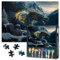1000 Piece Jigsaw Puzzles for Adults - Blue Gold Dragon Theme Challenging Puzzle, 27.5x19.7 Inch Family Educational Games & Home Decor Gift (Fantasy Dragon Series)