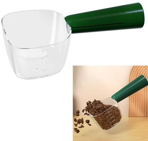 Syiyunran Chien Cuillere Doseuse Chats Cuillère - Vert, 1 Pièce, Nourriture pour Chiens Pelle à Sèche Gobelet de Mesure, Mesurer Avec Clip, Peut également être Utilisée Riz, Farine, Soja