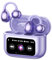 PAXA M100 Auriculares Conduccion Osea de Clip con Pantalla Táctil en Estuche, Auriculares Inalambricos Bluetooth 5.4, Diseño de Clip Cómodo, Llamadas Claras, 30H de Autonomía, Morado