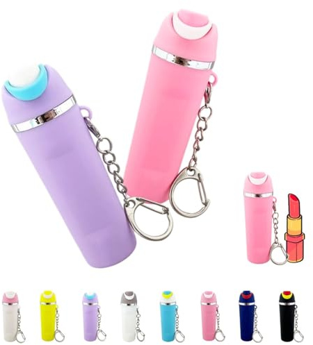 Ashflarerum Mini Water Bottle Keychain For Owala Chapstick Holder, Cute Cup Mini Tumbler Keychain