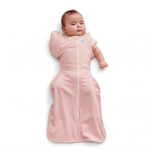 Love To Dream™ Swaddle UP™ Transition Bag, Large 8.5–11 kg – Twinkle Powder Pink | Snug Fit with Zip-Off Wings | 1.0 TOG Ideal for Spring & Summer (20–24°C) | Machine Washable Cotton & Double Zip