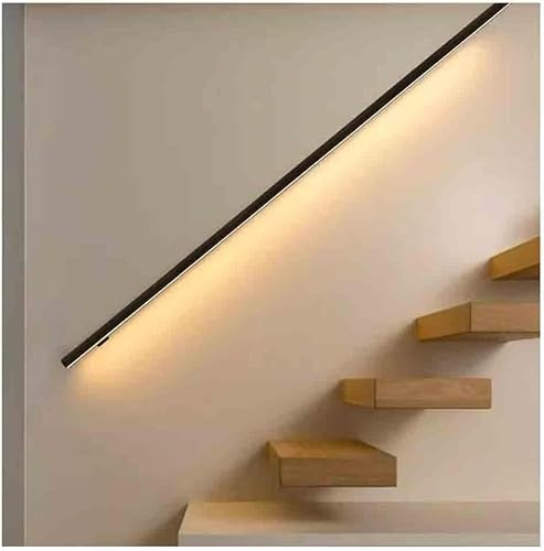 KjoiDWz Handrails Staircase Handrail With Light, LED Aluminum Handrail -Wall Mounted Staircase Handrail -Against(150 CM)